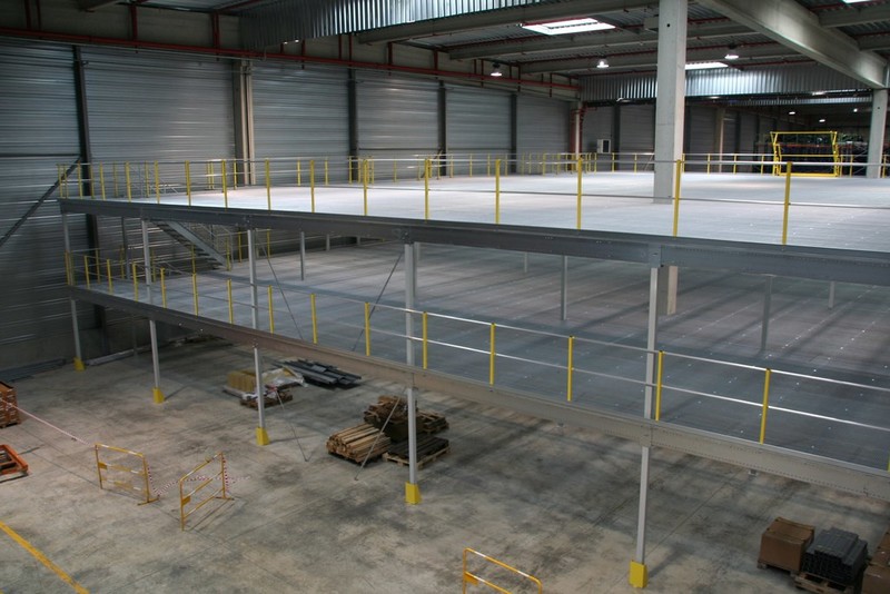 Mezzanine double niveau stockage